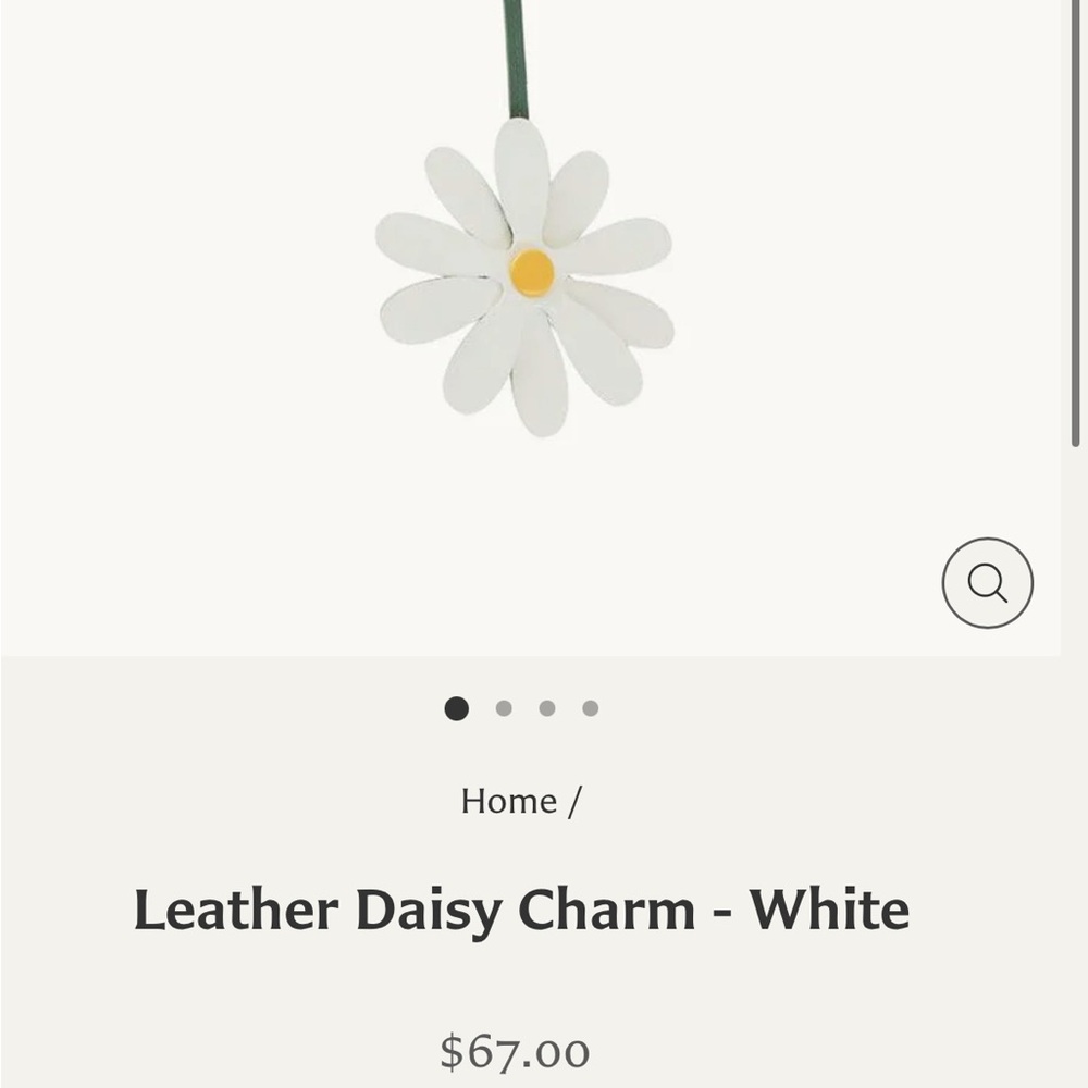 Songmont New with tag Leather Disney charm white flower - Picture 4 of 7